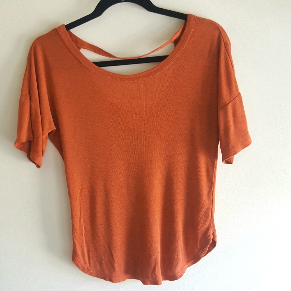 $5 CLOSET CLOSING Burnt Orange Tee Shirt Flowy Bell Sleeves
